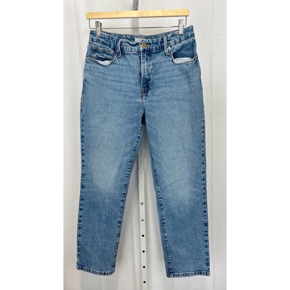 GOOD AMERICAN Vintage Straight Jeans CV602TFT Ankle Cotton Denim Blue Size 6 28
